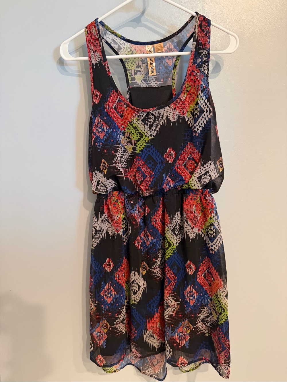 Sleeveless Multicolor Patterned Dress